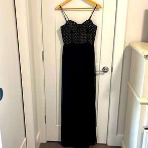 Alice + Olivia Black Ciel Studded Leather Bodice Maxi Dress NWT SIZE 6